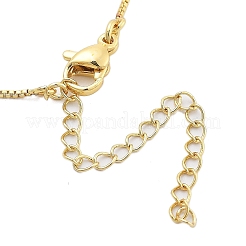 Collane a catena con ciondolo a forma di lettera in perle di ottone e plastica per donna&nbsp;LS-NJEW-U017-01G-12