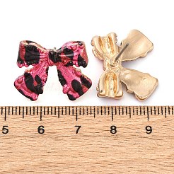 Boucles d'oreilles à tige en alliage avec nœud papillon et imprimé léopard&nbsp;EJEW-Z112-03G
