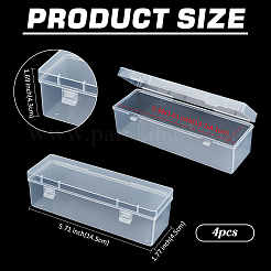 Mini boîtes de rangement à outils en plastique translucide avec couvercle à charnière&nbsp;CON-WH0086-170A