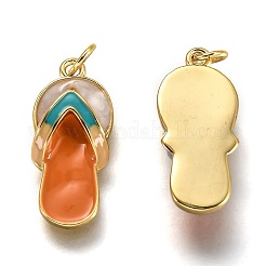 Colgantes de esmalte de latón&nbsp;X-KK-B026-25G