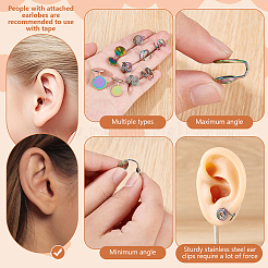 20 pieza de 5 estilos de pendientes de puño de acero inoxidable 304&nbsp;EJEW-HS0001-38MC