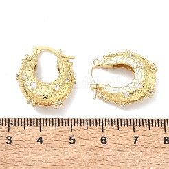 Messing Micro Pave klare Zirkonia Creolen&nbsp;LS-EJEW-C181-07G