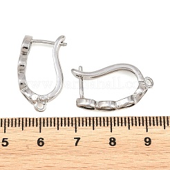 Boucles d'oreilles créoles en laiton avec pavé de zircon cubique transparent&nbsp;KK-K340-38P
