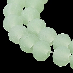 Hebras de cuentas de vidrio de color sólido de imitación de jade&nbsp;EGLA-A034-J8mm-MD01