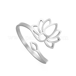 Anelli aperti con polsino in acciaio inossidabile 304 di loto per donna&nbsp;FS-WGB5014-06