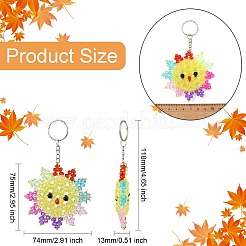 Porte-clés pendentif en perles en plastique&nbsp;HJEW-CJC0009-01P
