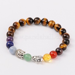 Allungare gioielli buddista multicolori bracciali gemma chakra&nbsp;BJEW-JB01690