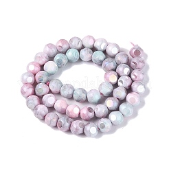 Perles de verre opaque électroplaquées teintées à effet ombré&nbsp;EGLA-Q130-01A-20