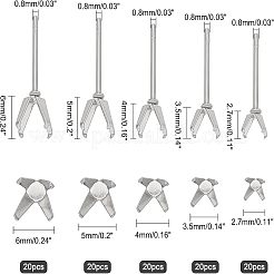100 pièce 5 styles de boucles d'oreilles à tige en acier inoxydable 304&nbsp;STAS-UN0022-10P