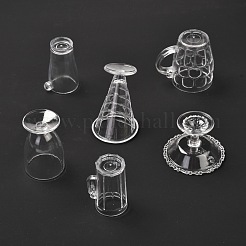 Set di tazze da gioco per alimenti in plastica trasparente da 6 pz&nbsp;AJEW-K030-06