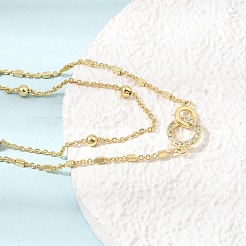Einsträngige Armbänder mit Messingringgliedern&nbsp;KK-CBA103C-01G