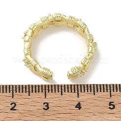 Messing Micro Pave Zirkonia Manschette offene Ringe&nbsp;RJEW-C163-13G