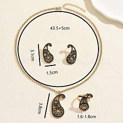 Ensembles vintage 201 en acier inoxydable émaillé à motifs cachemire : boucles d'oreilles&nbsp;ZB5227
