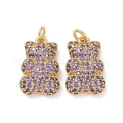 Pendentifs avec zircon cubiques à micro-pavés en laiton&nbsp;ZIRC-F134-23G-01
