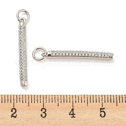 Ciondoli in ottone con placcatura a cremagliera con micro pavé di zirconi chiari&nbsp;KK-Q804-23P