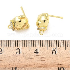 Bär Messing Micro Pave klare Zirkonia Ohrstecker Zubehörse&nbsp;KK-G547-05G