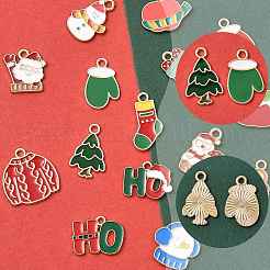 15 pendentifs en alliage émaillé sur le thème de Noël&nbsp;ENAM-FS0003-97