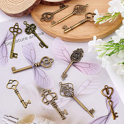 DIY-Bausatz für Armband mit Skelettschlüssel und Flügel-Charm&nbsp;DIY-SC0017-45