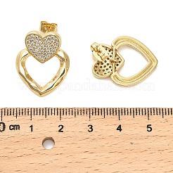 Messing Micro Pave klare Zirkonia Ohrstecker&nbsp;EJEW-M097-01A-G