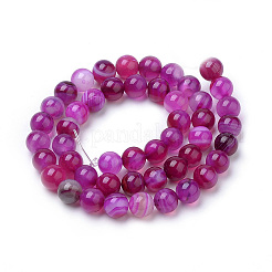 Chapelets de perles en agate à rayures naturelles/agates à bandes&nbsp;X-G-S259-04G-10mm