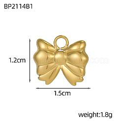 Pendentifs en acier inoxydable 304 avec breloques en forme de nœud papillon&nbsp;STAS-OY004-38G