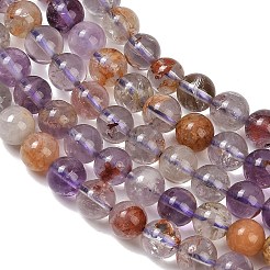 Stränge aus natürlichen violetten Phantomquarz-Lodolith-Quarzperlen&nbsp;G-R446-6mm-01A