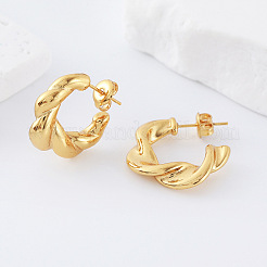 Boucles d'oreilles à tige torsadées en acier inoxydable 304 pour femmes&nbsp;LN6682