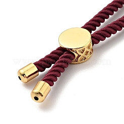 Bracelets coulissants en corde milan torsadée à moitié finis&nbsp;FIND-G032-01G-12