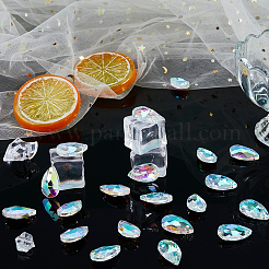50 Stück facettierte Tropfenperlen aus Glas&nbsp;FIND-FH0016-62
