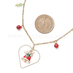 Weihnachtsglocke Legierung Emaille Anhänger Halskette & baumeln Ohrringe Sets&nbsp;SJEW-JS01344