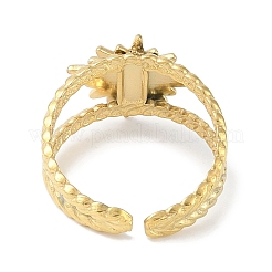 Ionenplattierung (IP) 304 Edelstahl Emaille Manschette Fingerringe&nbsp;RJEW-L107-081G-02