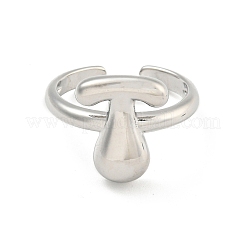 Anelli per polsini aperti con lettera in ottone da donna&nbsp;RJEW-G313-01T-P