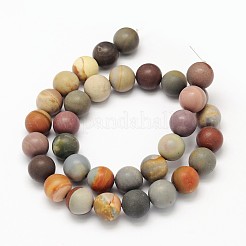Rondes dépoli perles polychromes naturel agate brins&nbsp;G-N0166-67-6mm