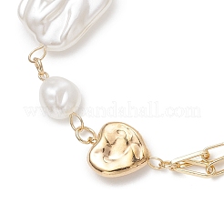 Bracelets à maillons en plastique ABS imitation perle&nbsp;BJEW-JB13094