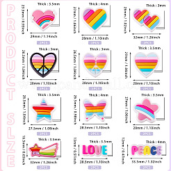 24 Stück 12 Stile Regenbogen-PVC-Cabochons&nbsp;FIND-TA0005-48