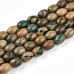 Fili di perline di pietra naturale verdite&nbsp;G-N346-02B-06