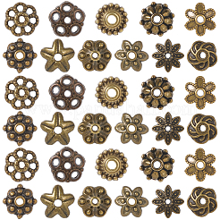 220 pièce de 11 styles de capuchons de perles fantaisie en alliage&nbsp;TIBE-SP0001-19