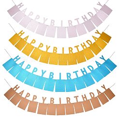 Striscione di carta glitterato con foto di buon compleanno da appendere&nbsp;DIY-FZC0002-04C