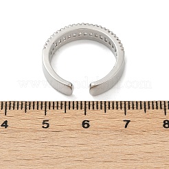 Manschettenringe aus Messing mit Mikropavé-Zirkonia für Damen&nbsp;RJEW-F182-01P