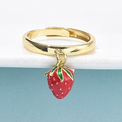 Messing mit Emaille-Fingerringen&nbsp;RJEW-Q019-02B-G