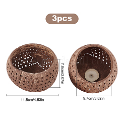 Ahueca hacia fuera la taza de vela de cáscara de coco&nbsp;DIY-WH0260-82