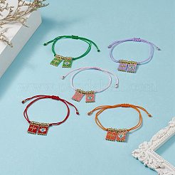 Handgefertigte japanische Samen-Rechteck-Armbänder mit Kreuz und bösem Blick&nbsp;BJEW-MZ00010