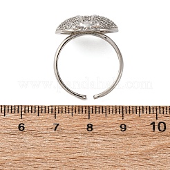 Bagues ouvertes réglables en laiton avec micro pavé de zircones cubiques pour femmes&nbsp;RJEW-A072-01C-P