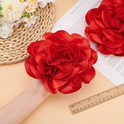 Broches de fleurs en polyester&nbsp;JEWB-WH0021-54B
