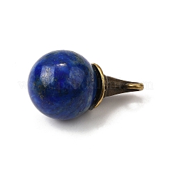 Pendentifs ronds en lapis-lazuli naturel avec chapeau de sorcière en alliage&nbsp;G-D311-01AB-02