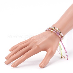 Ensembles de bracelets tressés en nylon réglable&nbsp;BJEW-JB06015