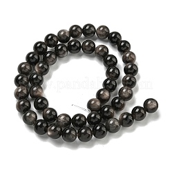 Fili di perline di ossidiana d'argento naturale&nbsp;G-S150-20A-10MM