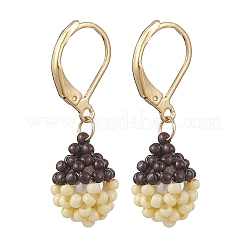 Boucles d'oreilles à levier en perles de verre faites à la main&nbsp;EJEW-MZ00572-03