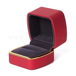 Cajas de anillo de joyería de plástico cuadrado&nbsp;OBOX-F005-01B