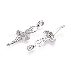 Pendentifs avec zircon cubiques à micro-pavés en laiton&nbsp;ZIRC-T016-04P